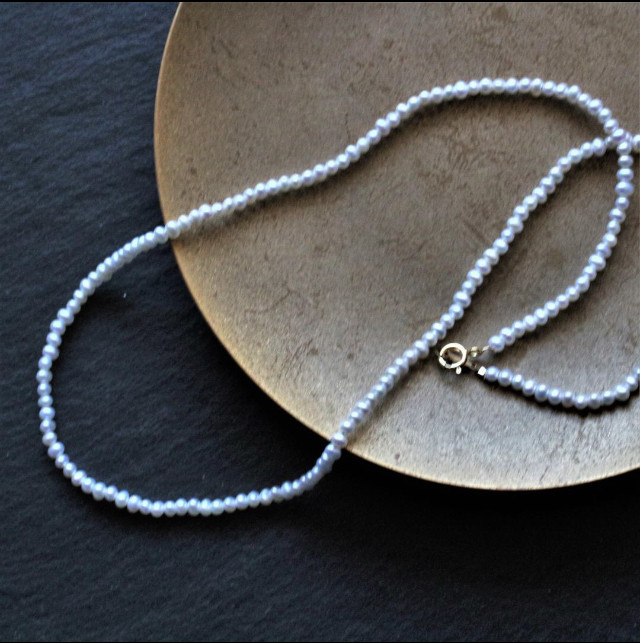 とびきりのツヤ・テリ・淡水パールAAAのネックレス✴︎14kgf