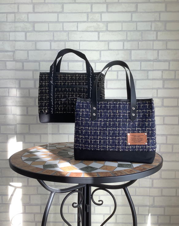 ツイード生地】【内敷居ファスナー付き・外ポケット付き・上ファスナー  