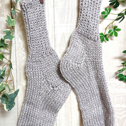 靴下　ウール100％手編みなのに安価 大人用Ｋ651 1枚目の画像