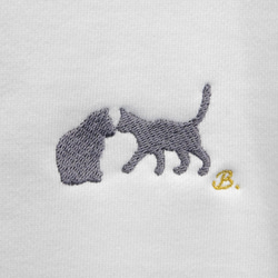 猫の鼻ちょん刺繍入りスウェット 10.0オンス クールネック スウェット