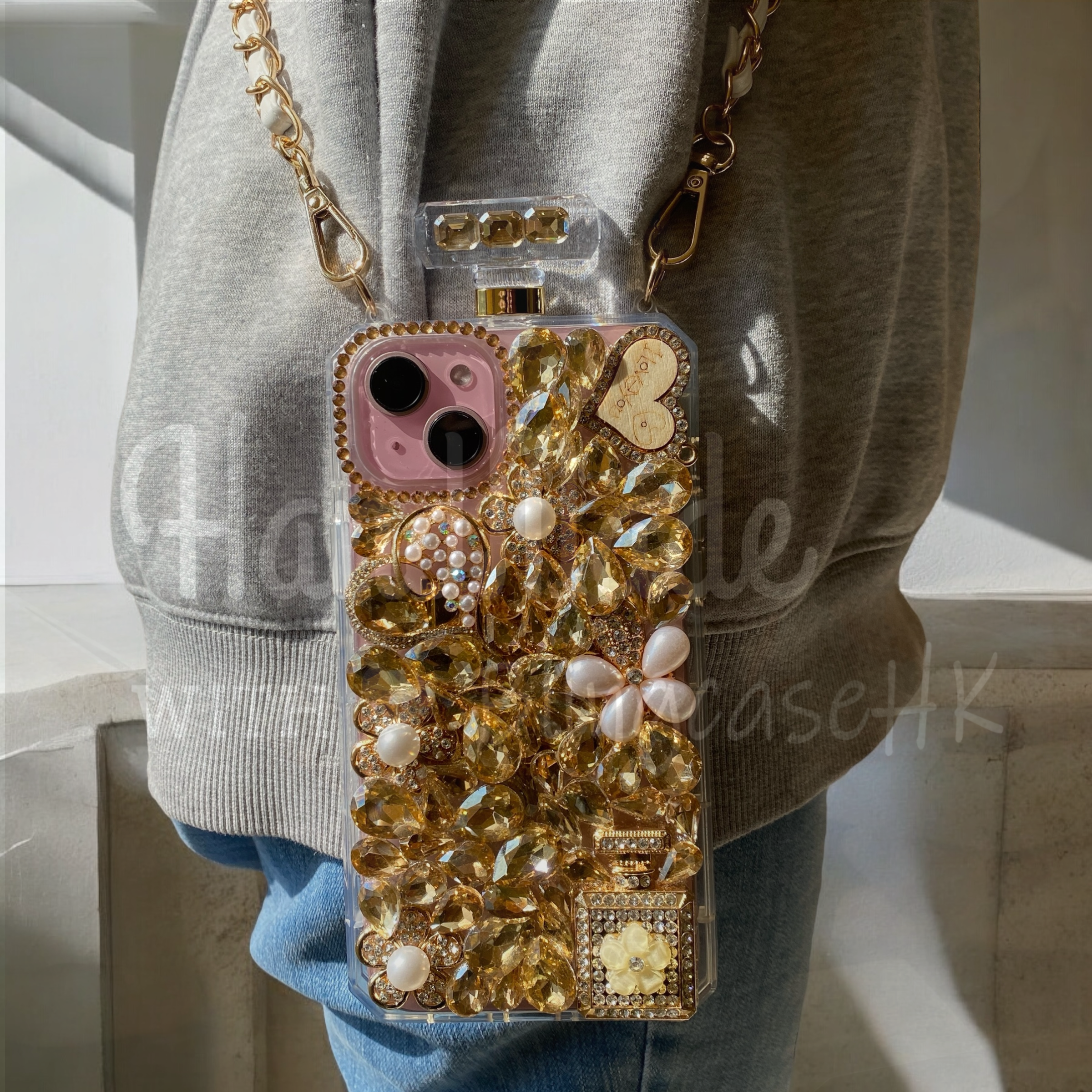 スマホショルダー ラインストーン ダイヤモンド iPhone 全機種対応 Samsung ケース クリア スマホケース