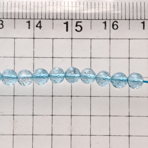 宝石質スイスブルートパーズ ラウンドカット4mm 1粒 天然石