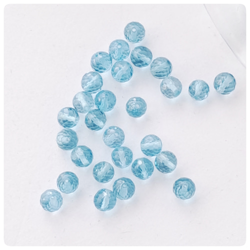 宝石質スイスブルートパーズ ラウンドカット4mm 1粒 天然石