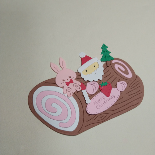 ダイカット ブッシュドノエル クリスマス ケーキ サンタクロース