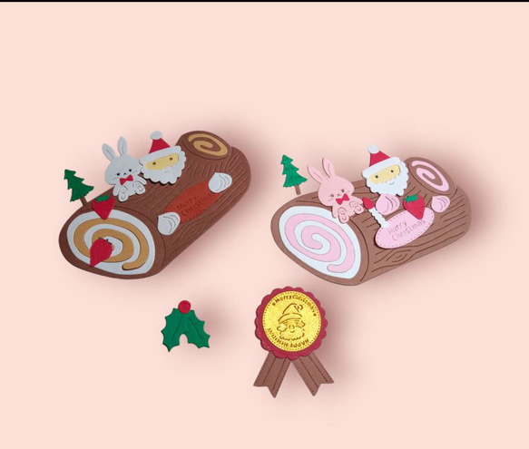 【再販オーダー用】くまとサンタのブッシュドノエル カッティングダイ クリスマス 再販オーダー用】くまとサンタのブッシュドノエル カッティングダイ