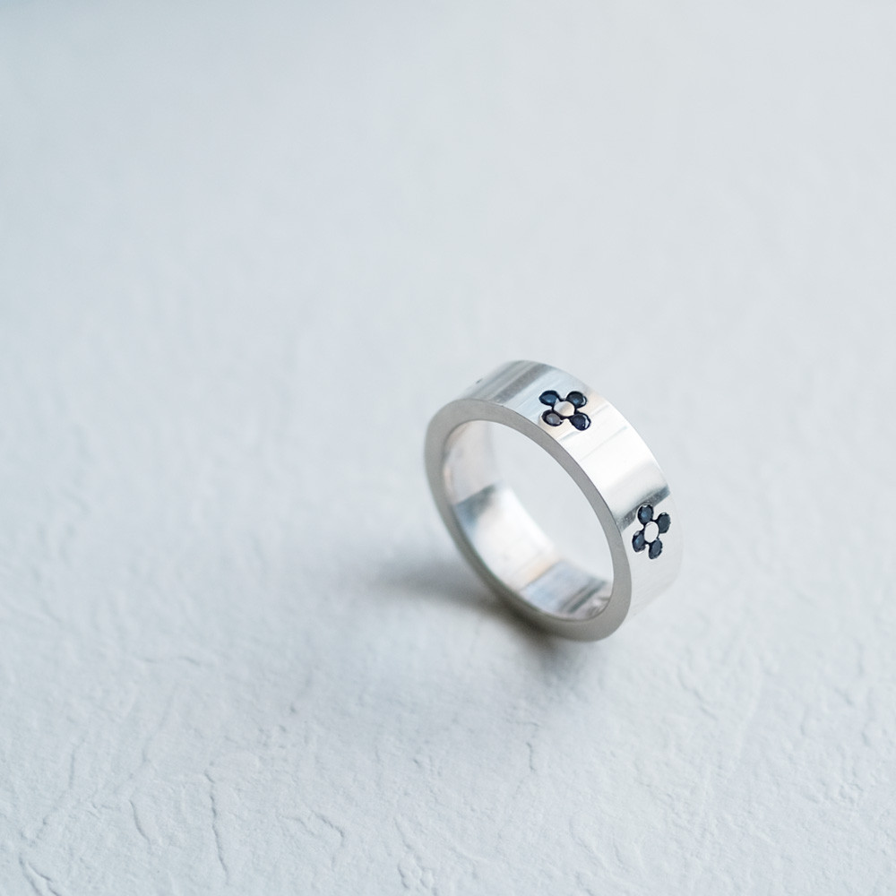 サファイア クローバー リング シルバー925