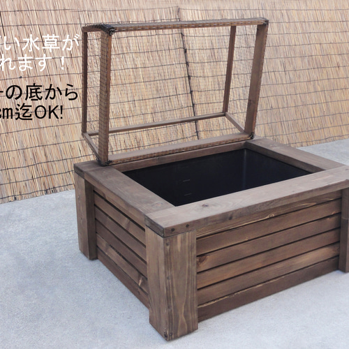 ビオトープ 40L トロ舟＆木枠セット（フラッットタイプ防鳥網