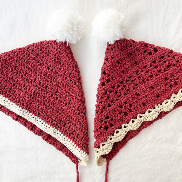 ピクシーボンネット サンタさんver 帽子(ベビー・キッズ) mimo.cona