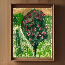 32×41㎝「雨を待つ木」油彩・原画・F6 フレームは付きません。 原画「朝の桜2」F6・油彩画 | iichi 日々の暮らしを心地よくする