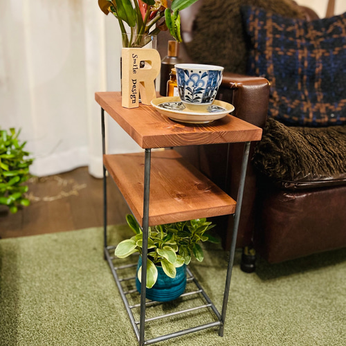 アイアンラック コレクションラック サイドテーブル ハンドメイド  