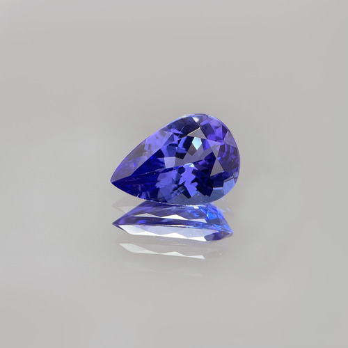 鑑別書付き タンザナイト 1.608ct ルース ペアシェイプ Dブロック 