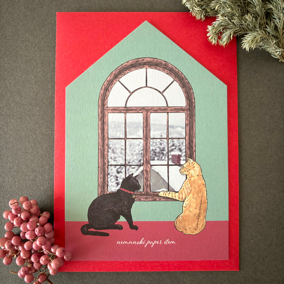 ある冬の日の窓辺　メッセージカード 6枚目の画像