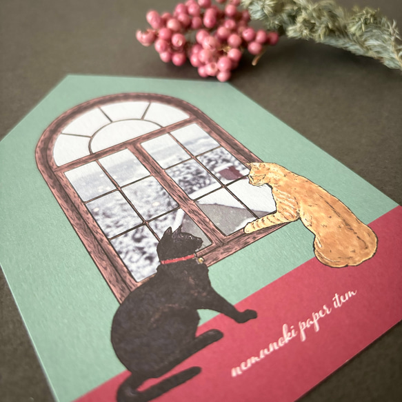 ある冬の日の窓辺　メッセージカード 3枚目の画像