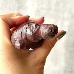ジンバブエ産【レッドジャスパー】カバ／hippo（141.7g）鉱物 天然石 置物 インテリア 赤碧 8枚目の画像
