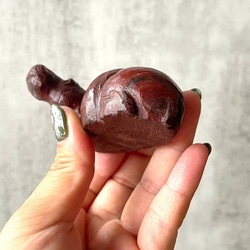 ジンバブエ産【レッドジャスパー】カバ／hippo（141.7g）鉱物 天然石 置物 インテリア 赤碧 5枚目の画像