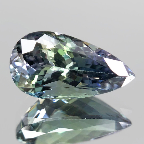 ソ付 非加熱タンザナイト 3.117ct ルース ペアシェイプ バイ