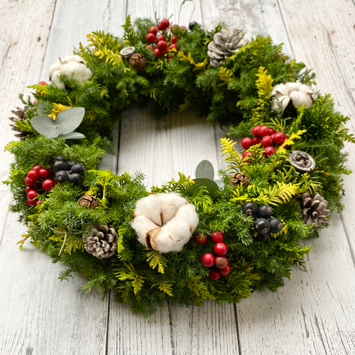 フレッシュクリスマス2025（直径約30cm）フレッシュコニファーの