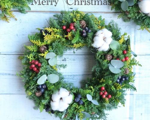 フレッシュクリスマス2025（直径約30cm）フレッシュコニファーの