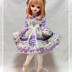 4点BJDベビー服ローゼンリート1/4パープルドレス6ピーススーツ 1枚目の画像