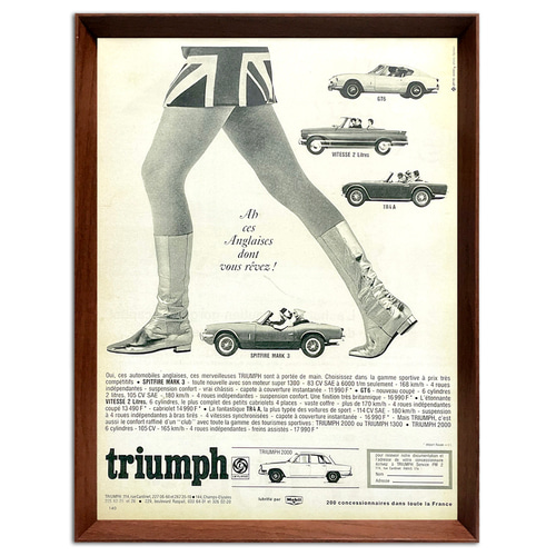 トライアンフ 1960年代 フランス 雑誌 ヴィンテージ 広告 額付