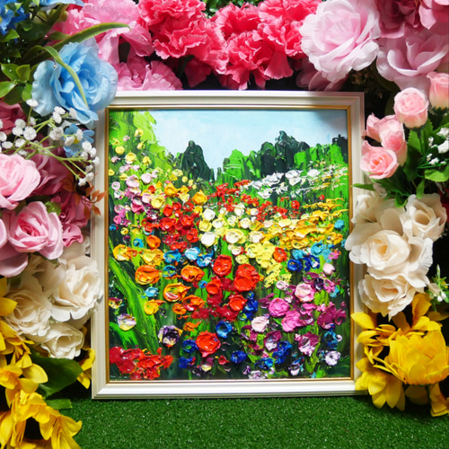 油絵 絵画 【マリーゴールド】【A3】 絵画 HR 通販 12930360