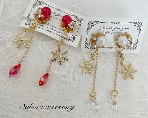 関税込み★SWAROVSKI★Idyllia クリップイヤリング 雪の結晶 ear-rings woman jewellery Swarovski Idyllia 5709025 earrings