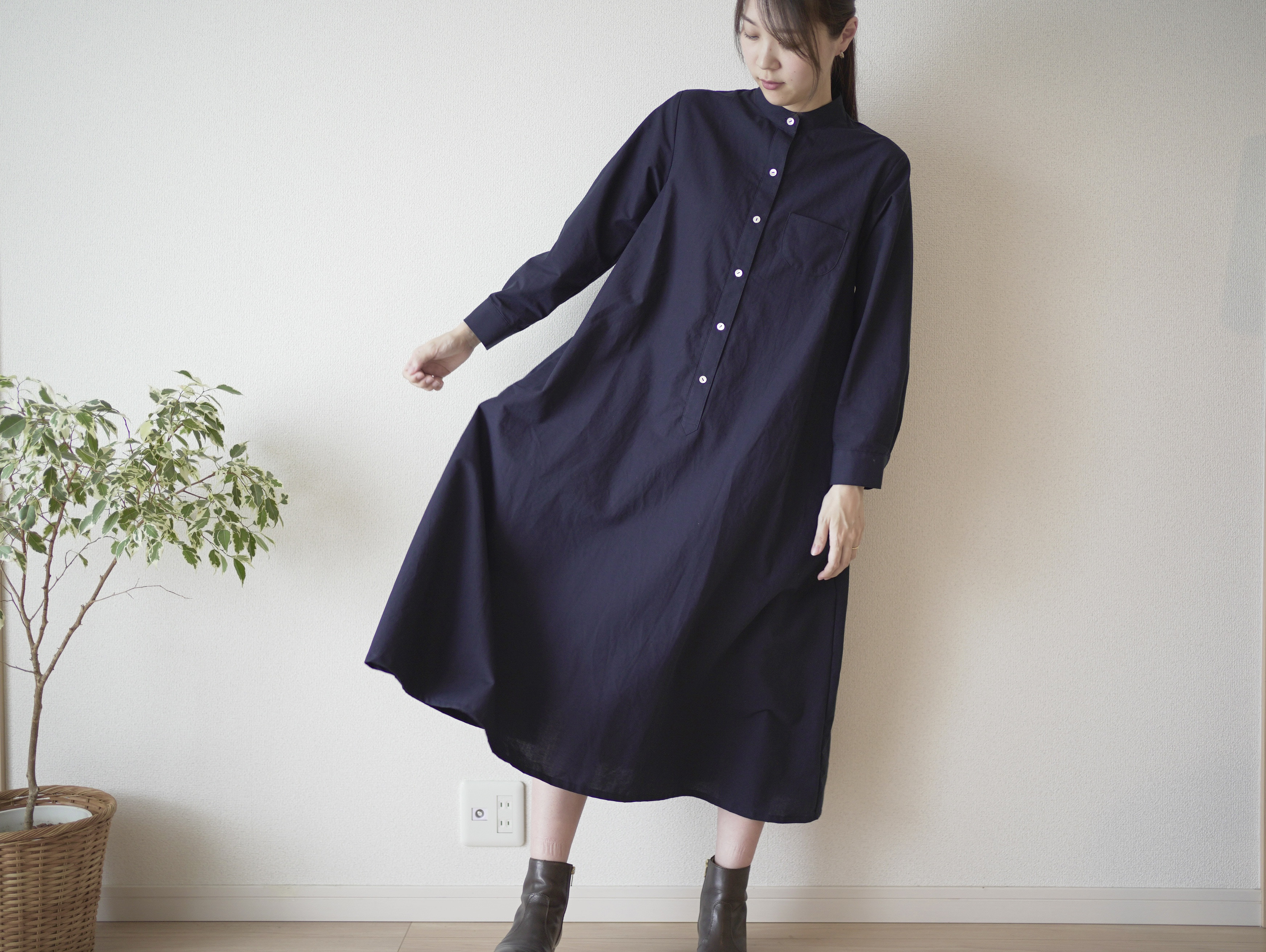 美品】ウジョーダンスキン スタンドカラーアノラックワンピース