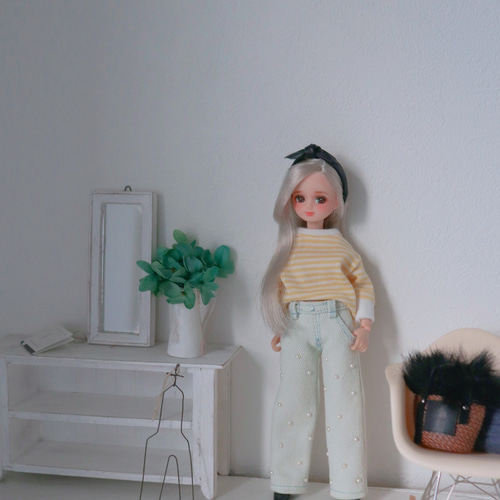 ボーダーニット リカちゃん ドール ドール服 ハンドメイド ボーダー 1