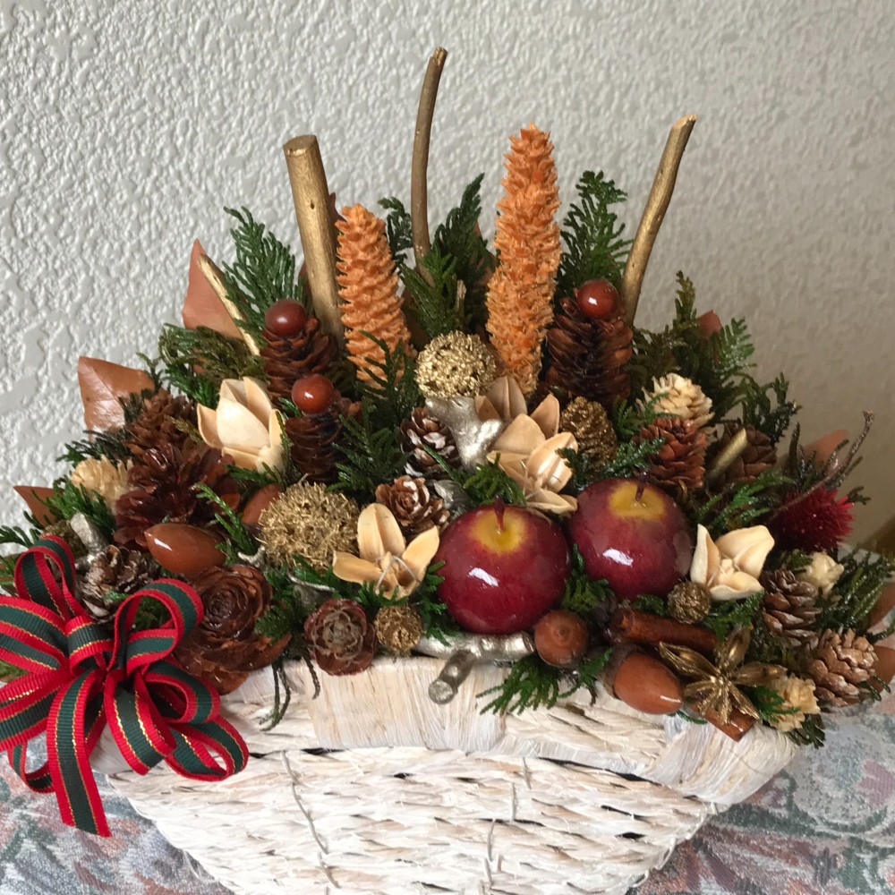《X´mas》北欧の森の木の実と林檎のアレンジメント（1点限定）