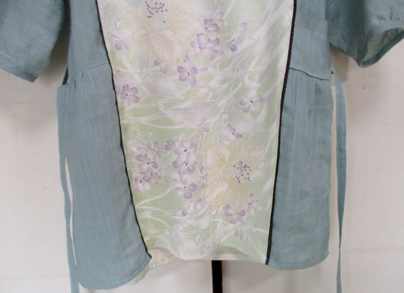 ７４４５　花柄の着物で作ったプルオーバー　#送料無料 9枚目の画像