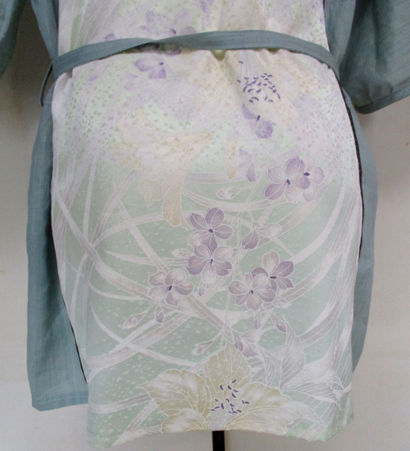 ７４４５　花柄の着物で作ったプルオーバー　#送料無料 6枚目の画像