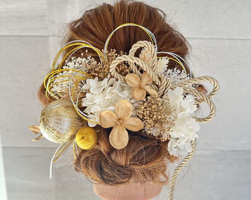 花材セット　ホワイト×ゴールド e18df1bcd2b339e30476473ecf5868