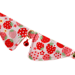 [貓雜貨翔福] 貓項圈帶項圈 安全扣 草莓 草莓圖案 尺寸可調 第4張的照片