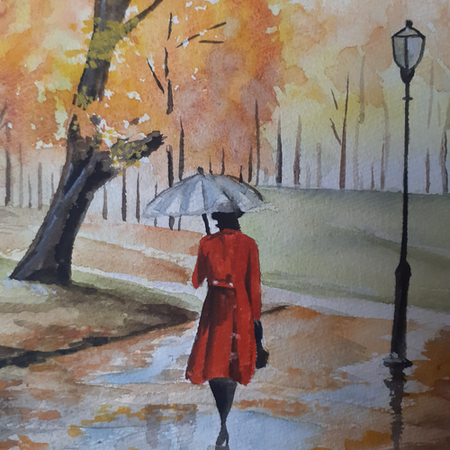 水彩画 雨の紅葉 絵画 makochin 通販 16778103|Creema(クリーマ) 水彩画 雨の紅葉 絵画 makochin 通販 16778103|Creema(クリーマ)