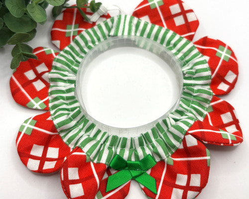 猫ちゃんザビエル首輪 アーガイルチェッククリスマス リード・首輪