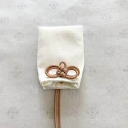 お守り袋　ミニサイズ  ハーフリネン　デコレクションズ　スタンダードタイプ♡ふんわり裏地付き　送料無料 3枚目の画像