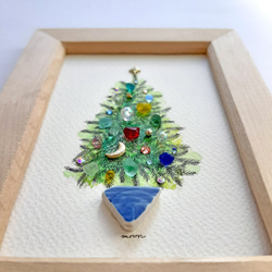 〈クリスマスツリー〉シーグラスアート 5枚目の画像