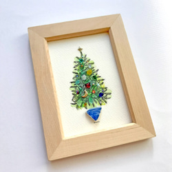 〈クリスマスツリー〉シーグラスアート 2枚目の画像