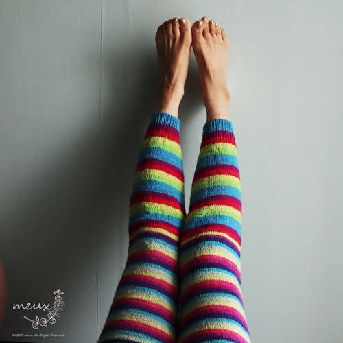 ✨️ちえりん✨️エム&キョウコ ✨️マルチボーダー ニットレギンス タイツ ✨️ちえりん様専用✨️エム&キョウコ ✨️マルチボーダー ニット