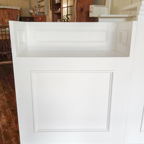 美容室L字カウンター（W1200ホワイト） 脱毛サロンレジカウンター 受付