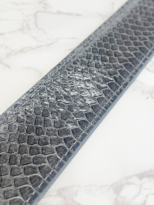 日本製　パイソン　上質　ベルト　Lサイズ　蛇革　ダイヤモンドパイソン　エキゾチックレザー 3枚目の画像