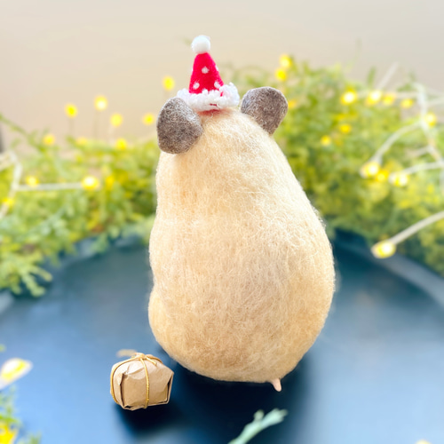 キンクマハムスター 羊毛フェルト人形 食べるぞひまわりの種 羊毛