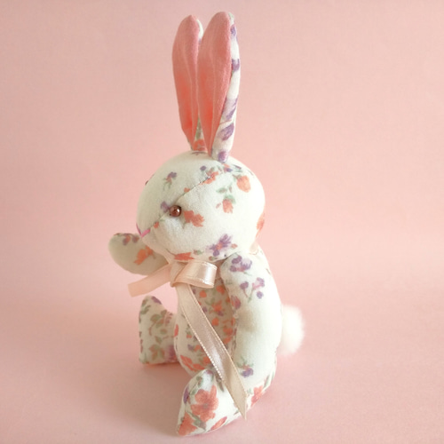 うさぎ ぬいぐるみ アメリカ ファンシー ピンク パッチワーク パステル 花柄 うさぎ ぬいぐるみ アメリカ ファンシー ピンク パッチワーク
