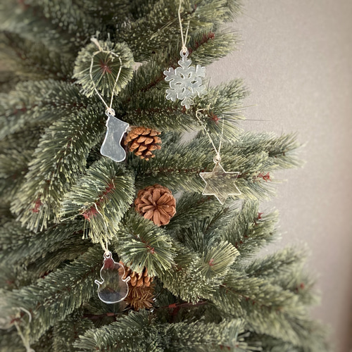 クリスマスオーナメント5個セット アクリル クリア 透明 ガーランド