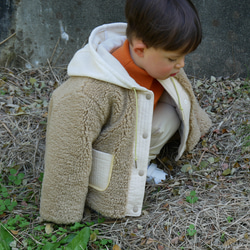 子供服　ベビー服　フード付きボアコート　冬用 8枚目の画像