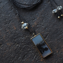 dendritic agate brass necklace (kogarashi) 4枚目の画像