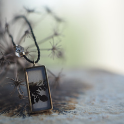 dendritic agate brass necklace (kogarashi) 1枚目の画像