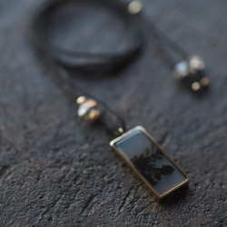 dendritic agate brass necklace (kogarashi) 8枚目の画像