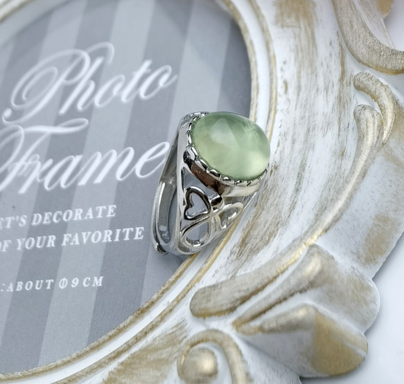 天然石リング9号/プレナイト 7382a10de1ea558a9dc096cd964282