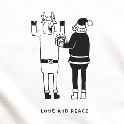 長袖 Tシャツ 『トナカイさんにもプレゼント』 男女兼用 ロンT サンタクロース 2枚目の画像